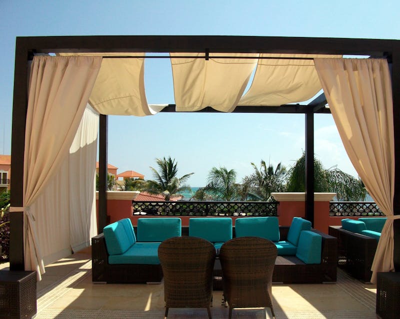 a colorful patio